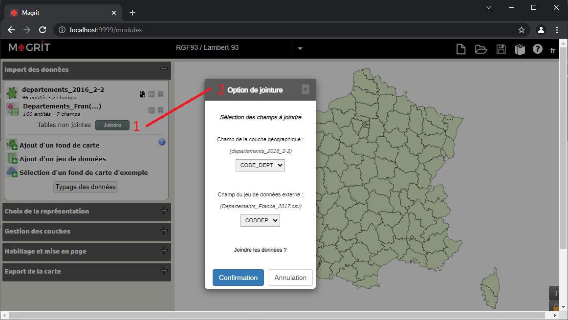 Magrit Cartographie En Ligne Importer Un Tableau De Donn Es